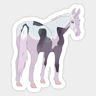 Grey Tobiano Horse Sticker